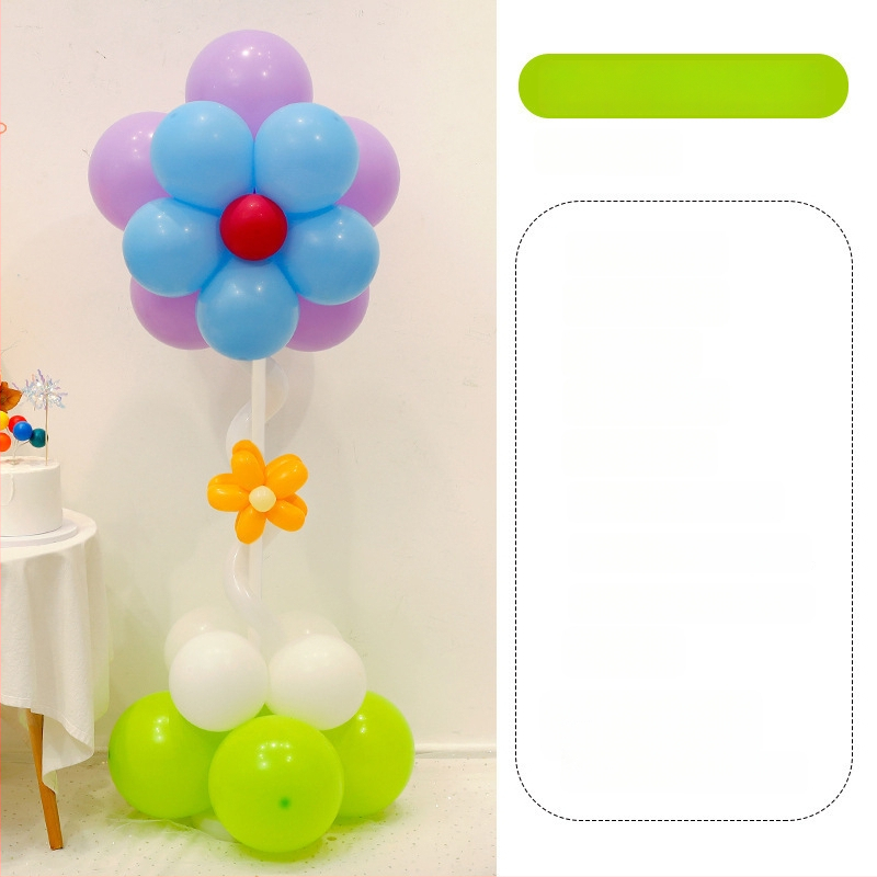 Stĺpec balónov s kvetmi – latexové okrúhle balóny, dekoratívne balóniky, vhodné pre školy a škôlky