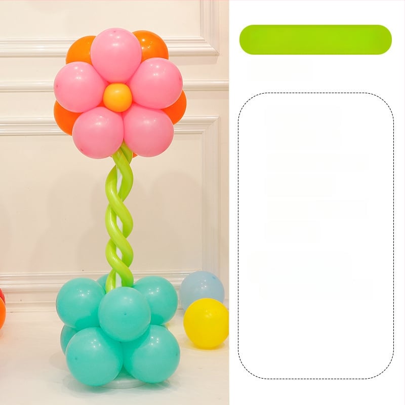 Stĺpec balónov s kvetmi – latexové okrúhle balóny, dekoratívne balóniky, vhodné pre školy a škôlky