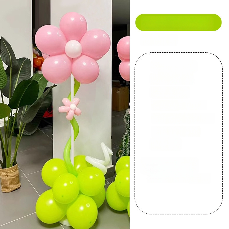 Stĺpec balónov s kvetmi – latexové okrúhle balóny, dekoratívne balóniky, vhodné pre školy a škôlky
