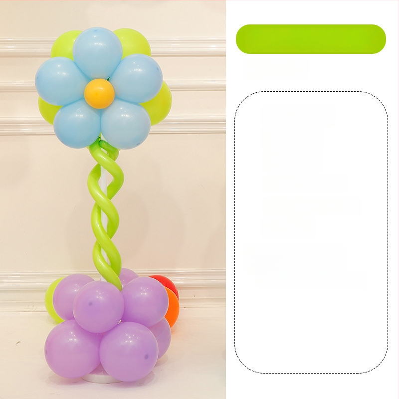 Stĺpec balónov s kvetmi – latexové okrúhle balóny, dekoratívne balóniky, vhodné pre školy a škôlky