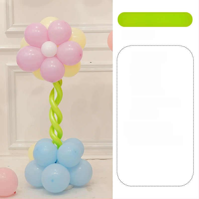 Stĺpec balónov s kvetmi – latexové okrúhle balóny, dekoratívne balóniky, vhodné pre školy a škôlky