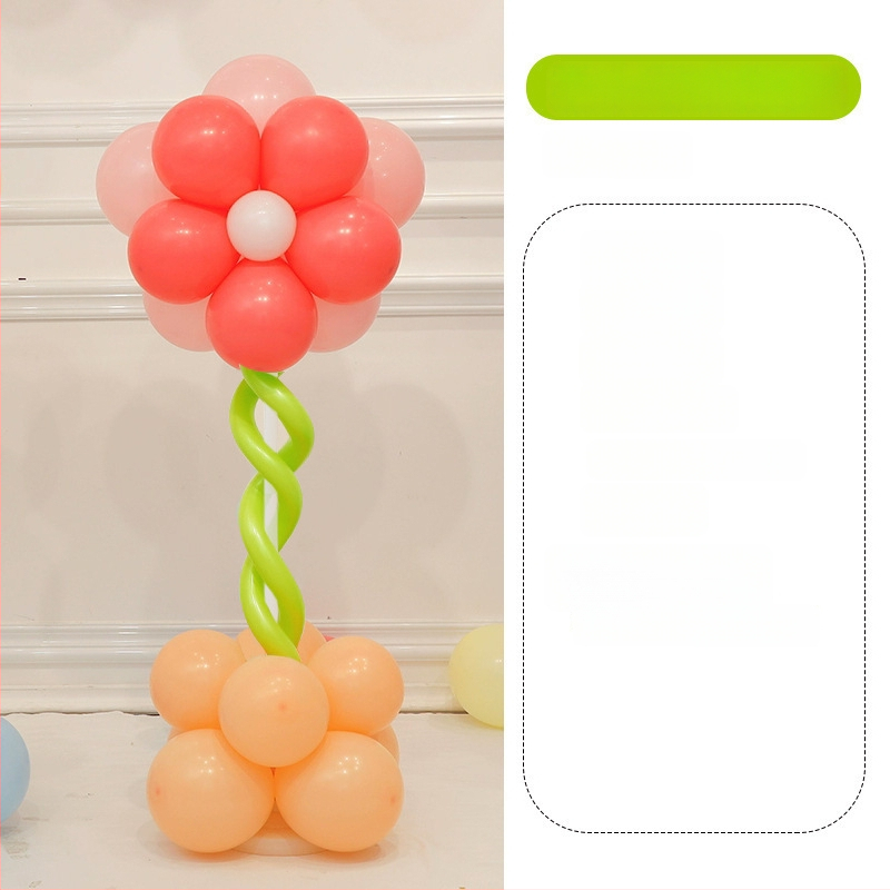 Stĺpec balónov s kvetmi – latexové okrúhle balóny, dekoratívne balóniky, vhodné pre školy a škôlky