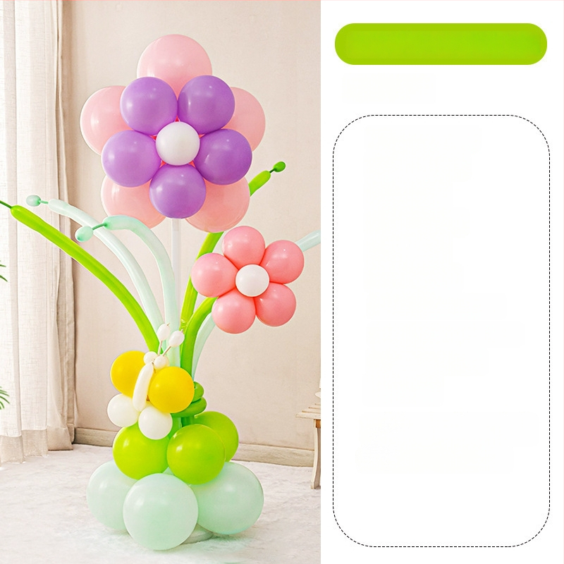 Stĺpec balónov s kvetmi – latexové okrúhle balóny, dekoratívne balóniky, vhodné pre školy a škôlky