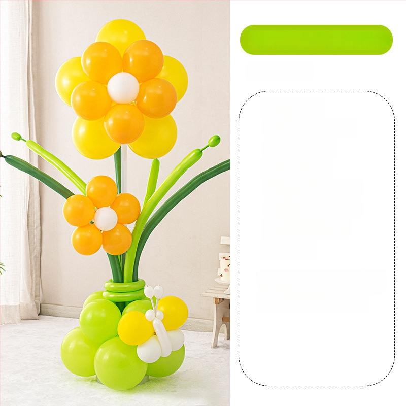 Stĺpec balónov s kvetmi – latexové okrúhle balóny, dekoratívne balóniky, vhodné pre školy a škôlky