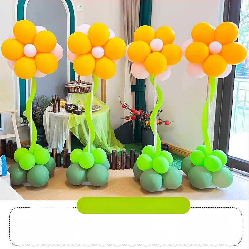 Stĺpec balónov s kvetmi – latexové okrúhle balóny, dekoratívne balóniky, vhodné pre školy a škôlky