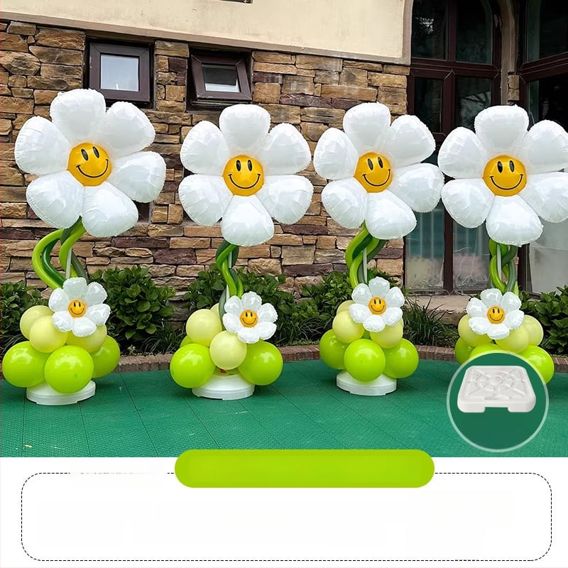 Stĺpec balónov s kvetmi – latexové okrúhle balóny, dekoratívne balóniky, vhodné pre školy a škôlky