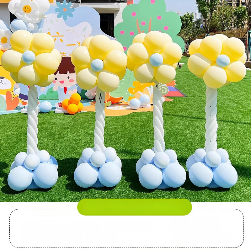 Stĺpec balónov s kvetmi – latexové okrúhle balóny, dekoratívne balóniky, vhodné pre školy a škôlky