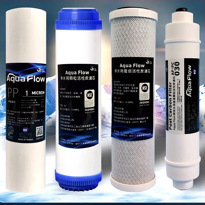 Filtračný cartridge na vodu, 5-stupňový domáci filter, PP bavlna a sinterované aktívne uhlie, NSF certifikát, potravinárska kvalita materiálu