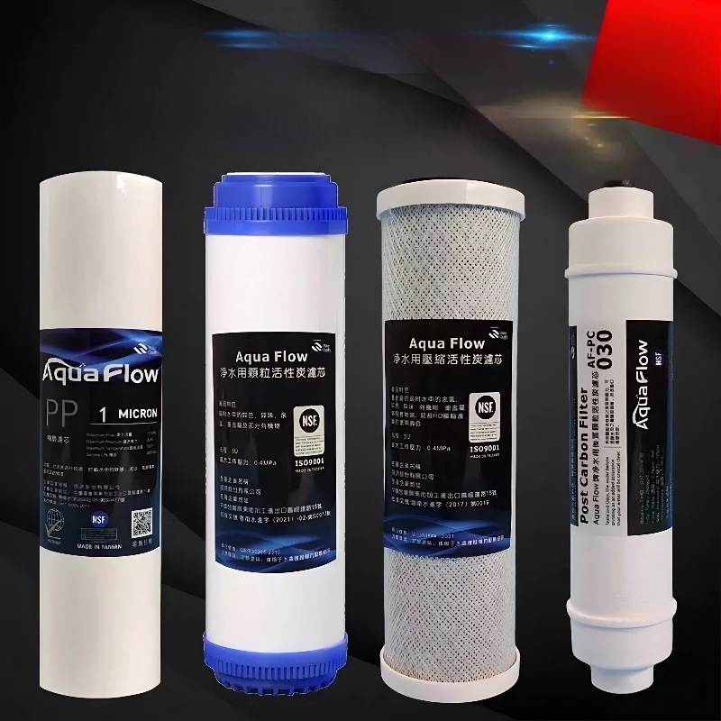 Filtračný cartridge na vodu, 5-stupňový domáci filter, PP bavlna a sinterované aktívne uhlie, NSF certifikát, potravinárska kvalita materiálu