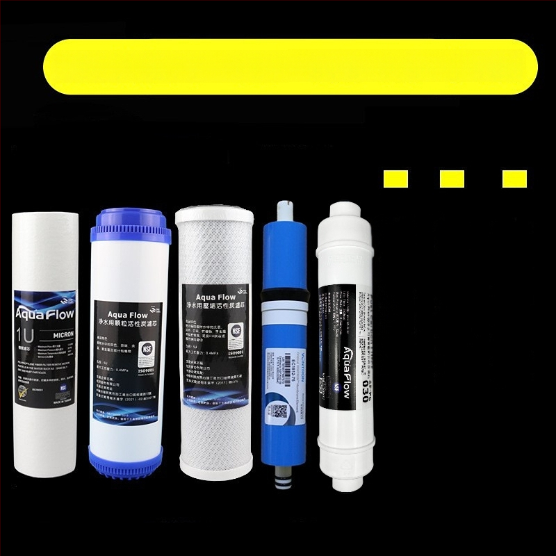 Filtračný cartridge na vodu, 5-stupňový domáci filter, PP bavlna a sinterované aktívne uhlie, NSF certifikát, potravinárska kvalita materiálu