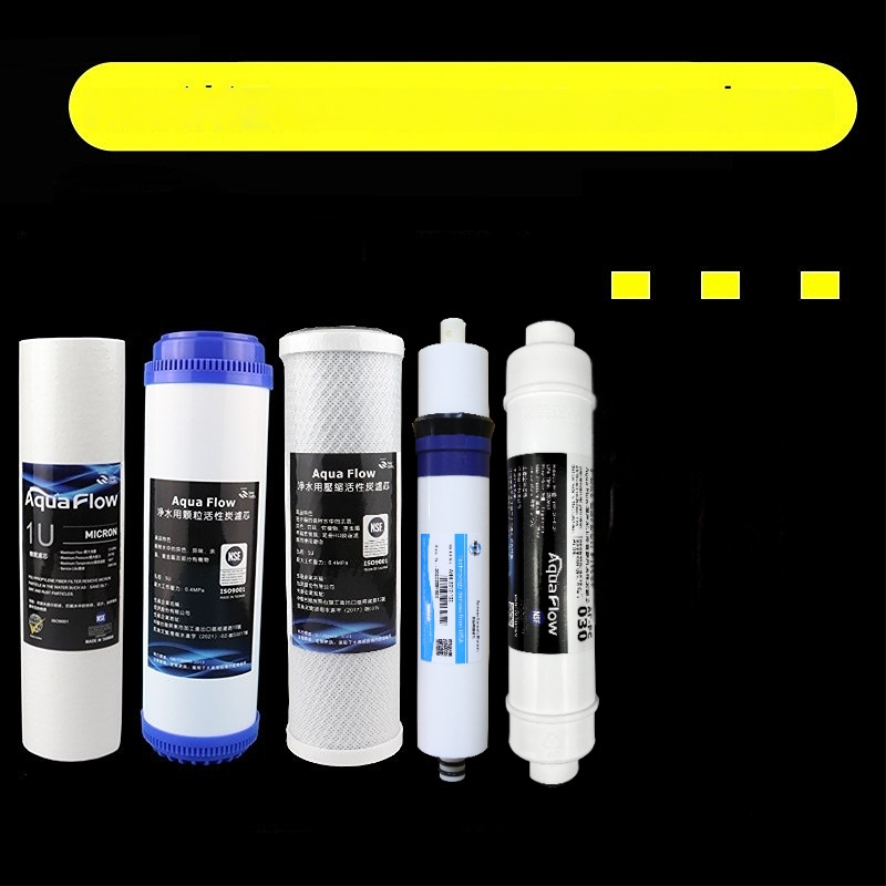 Filtračný cartridge na vodu, 5-stupňový domáci filter, PP bavlna a sinterované aktívne uhlie, NSF certifikát, potravinárska kvalita materiálu