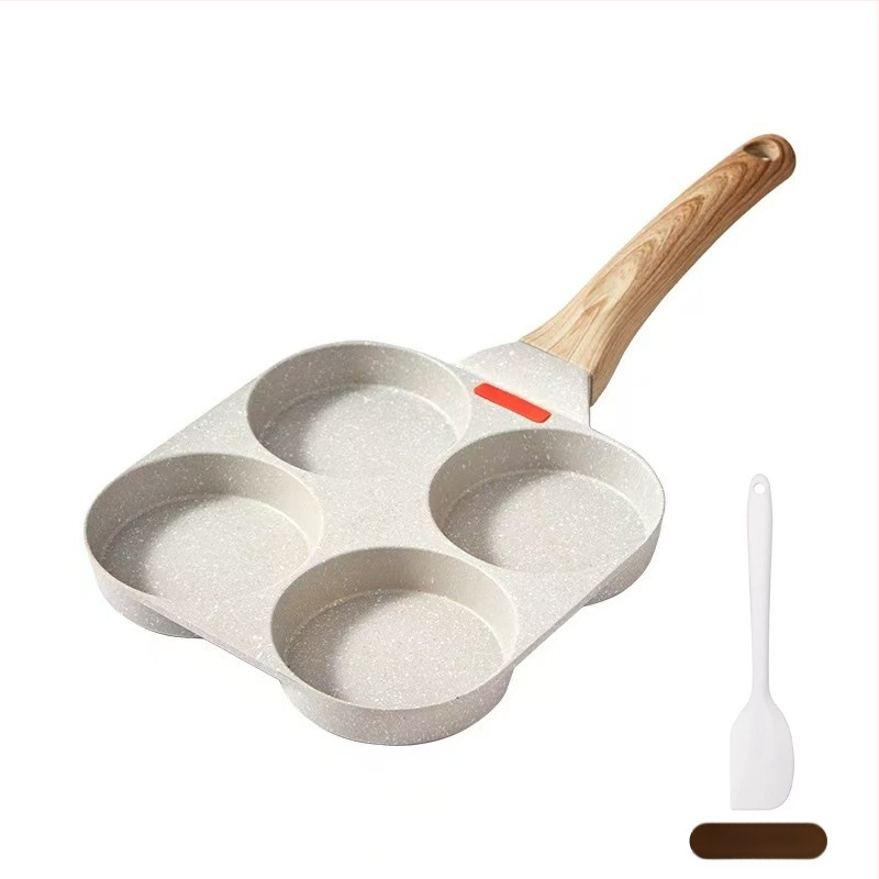 Panvica na vajíčka so štyrmi dierkami – nepriľnavá, hliníková zliatina, na domáce použitie, panvica na palacinky a raňajky, kompatibilná so všeobecným sporákom