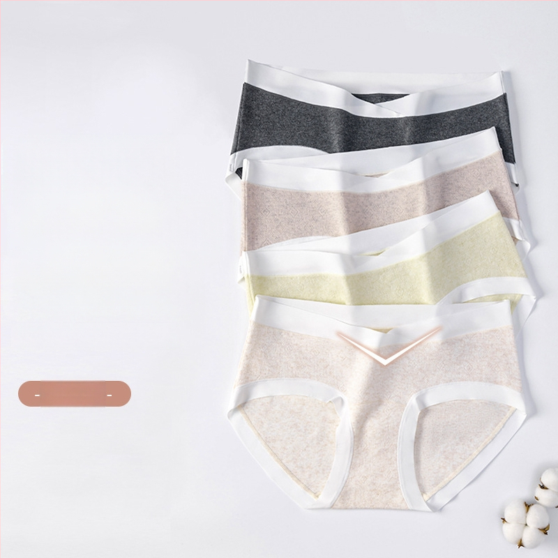 Tehotenské bavlnené spodné nohavičky s nízkym pásom, priedušné a antibakteriálne, podšívka 80–90% regenerovanej celulózy