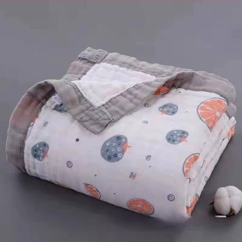 Detská šesťvrstvová gáza uterák na kúpanie, bavlna, prateľná, s karikatúrnym vzorom, hmotnosť 300–400 g