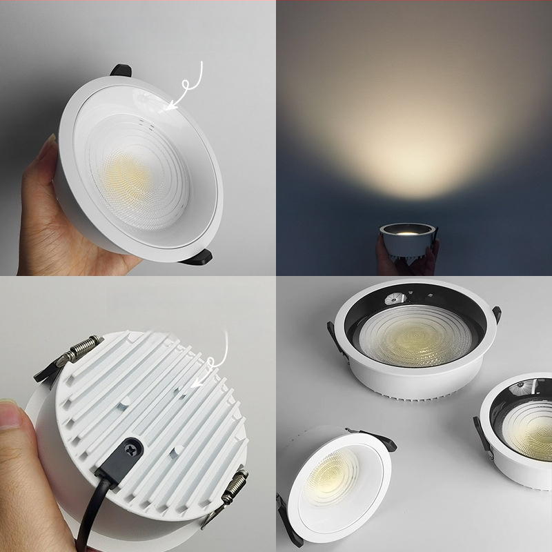 LED downlight s plným spektrom – CRI ≥90, 220V, skrytá montáž