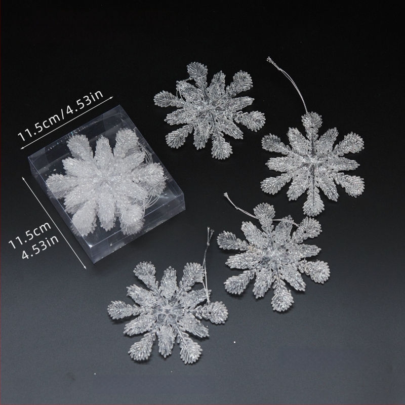 Sada 25 transparentných akrylových snehových vločiek, visiacich ozdôb pre vianočné a svadobné dekorácie, kvetinové aranžmány