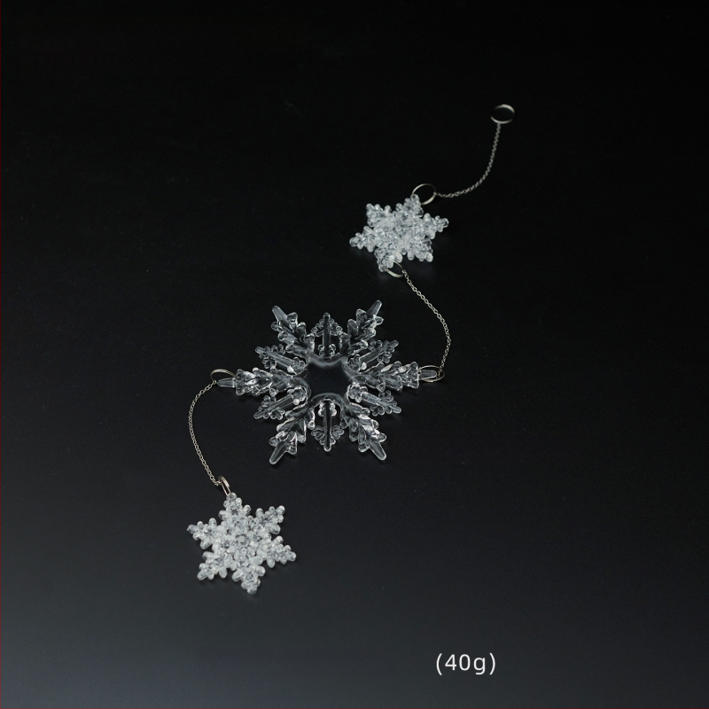 Sada 25 transparentných akrylových snehových vločiek, visiacich ozdôb pre vianočné a svadobné dekorácie, kvetinové aranžmány