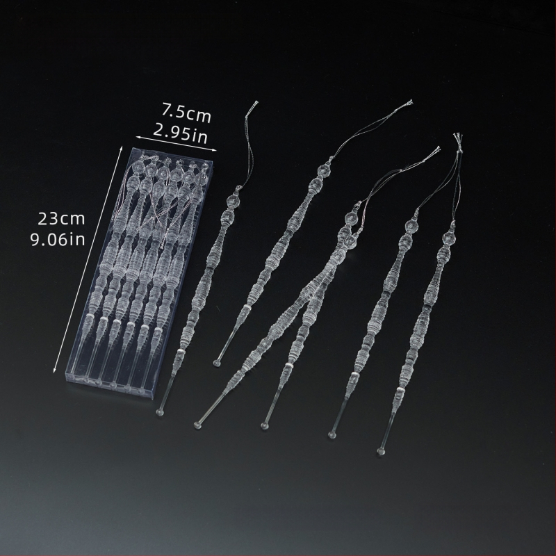 Sada 25 transparentných akrylových snehových vločiek, visiacich ozdôb pre vianočné a svadobné dekorácie, kvetinové aranžmány