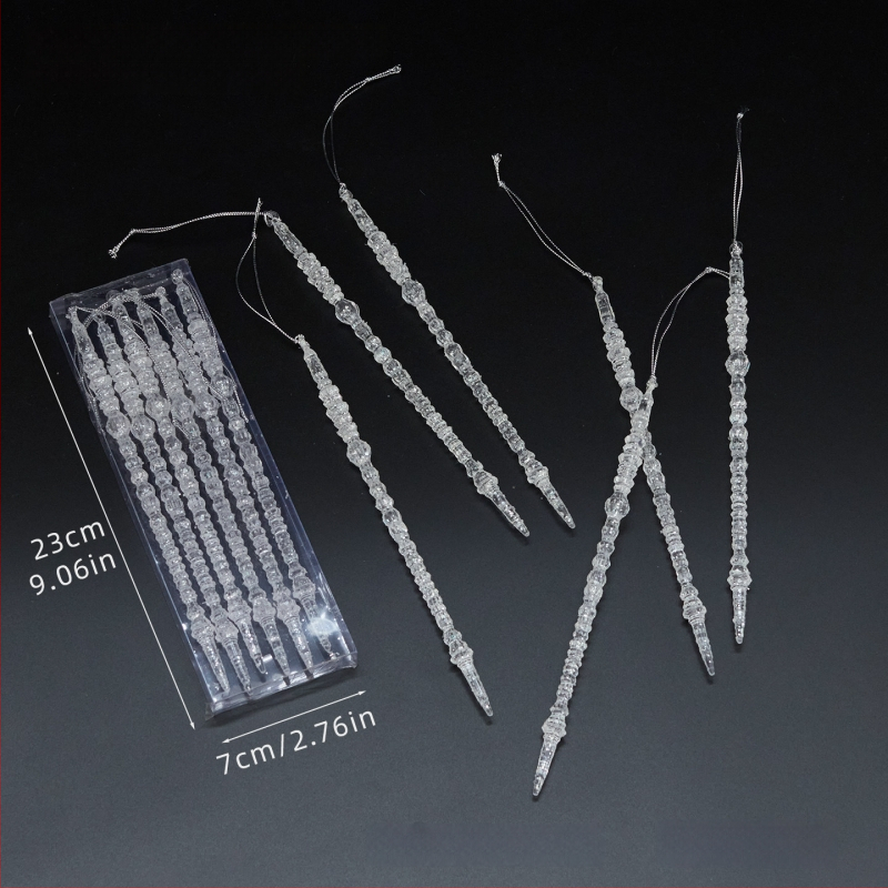 Sada 25 transparentných akrylových snehových vločiek, visiacich ozdôb pre vianočné a svadobné dekorácie, kvetinové aranžmány