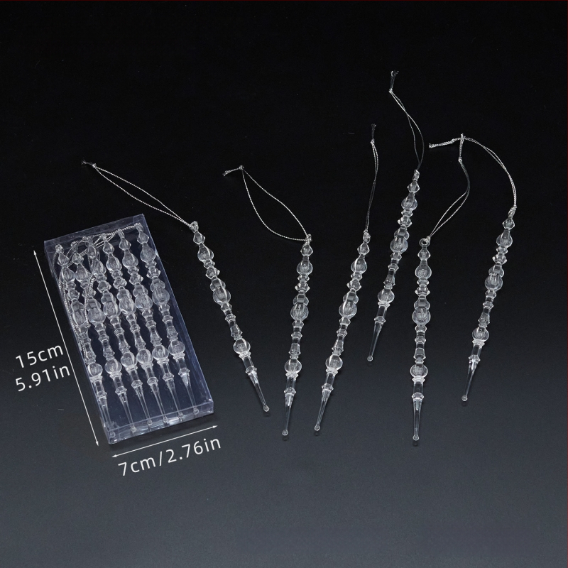 Sada 25 transparentných akrylových snehových vločiek, visiacich ozdôb pre vianočné a svadobné dekorácie, kvetinové aranžmány