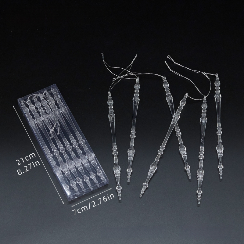 Sada 25 transparentných akrylových snehových vločiek, visiacich ozdôb pre vianočné a svadobné dekorácie, kvetinové aranžmány