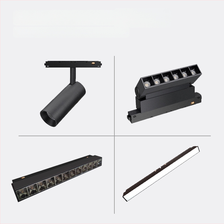 Μαγνητικό φωτιστικό γραμμής με ενσωματωμένο LED προβολέα, 24V, αλουμινένιο περίβλημα, CRI ≥90