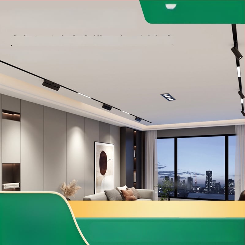 Μαγνητικό φωτιστικό γραμμής με ενσωματωμένο LED προβολέα, 24V, αλουμινένιο περίβλημα, CRI ≥90