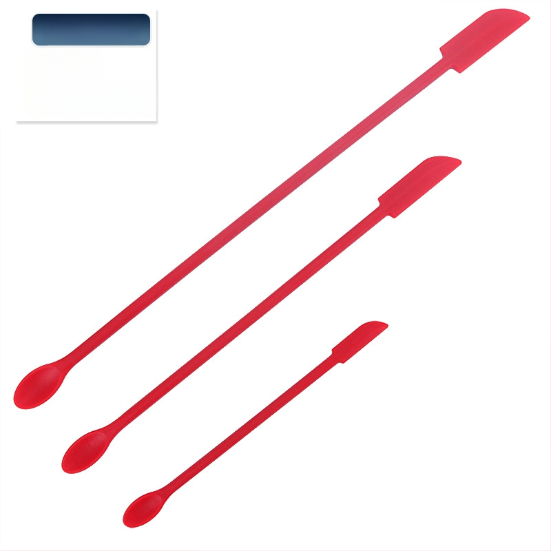 Mini silikónový set špachtiel na pečenie s ostrými špičkami, obsahuje špachtľu na fľašu a lyžičku na džem, 3 kusy — silikón, Kenna, 2018