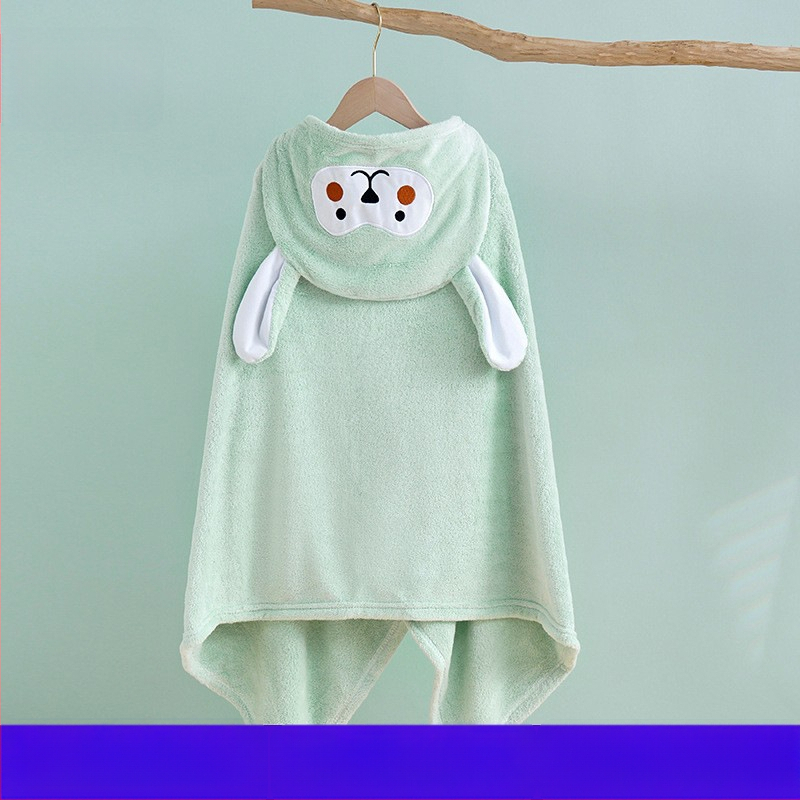 Detský župan na kúpanie z koralového fleecu s kapucňou, pre dojčatá a deti, 400–500 g