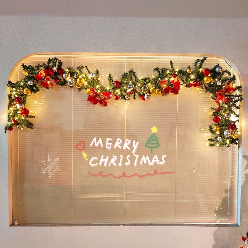 Vianočná dekorácia: girlanda z ratanu s strapcami a čipkou na okno (6fSTaTK4; Materiály: ratan, textil, ďalšie; Značka: Hangzhou Fuyang Trading Firm; Vhodné na Vianoce)