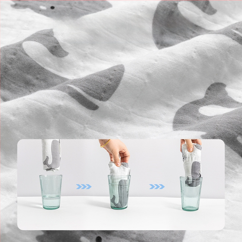 Detský bryndák z bavlnenej gázy – vzor zvieraťa, pre vek 0–3 rokov, proti zašpineniu