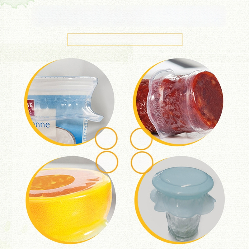 Silikonski poklopac s cvjetnim dizajnom za očuvanje svježine hrane i voća, višenamjenski (Brend: Leton; Stil: moderni jednostavni stil; Vrsta stila: jednostavan stil)