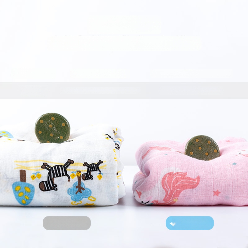 Muslintree/Cotton Tree Bambusové vlákno – Letný prebalovacia šatka pre novorodencov, vzor zvierat/animovaný