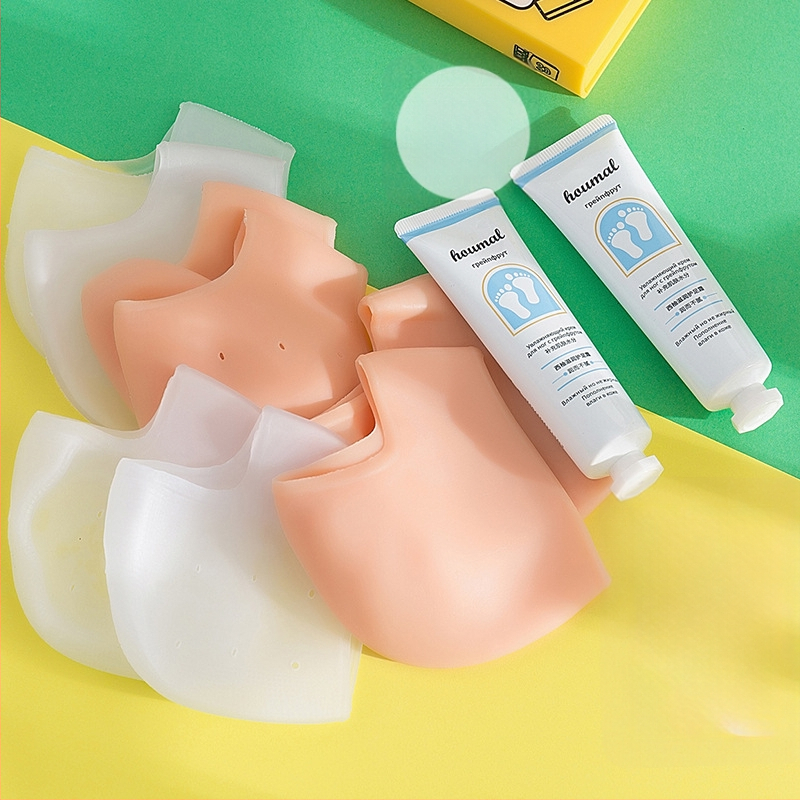 Silikónový ochranný kryt na päte s krémom na nohy | Materiál SBES | Celoročné použitie