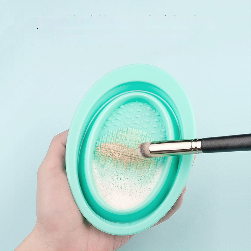 Καθαριστικό πινέλων μακιγιάζ από σιλικόνη, αναδιπλούμενο μπολ καθαρισμού, μοντέλο XMS01