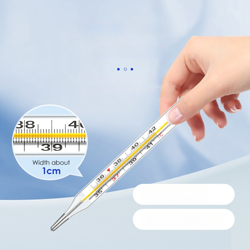 Стъклен термометър без живак – под мишницата, голям диапазон, за домашна употреба