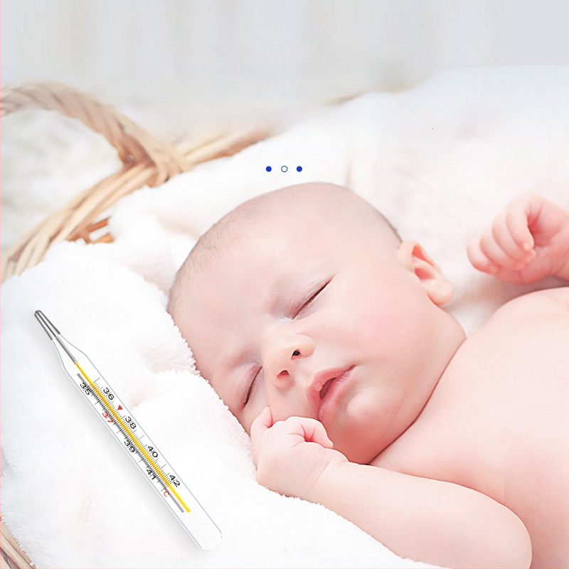 Стъклен термометър без живак – под мишницата, голям диапазон, за домашна употреба