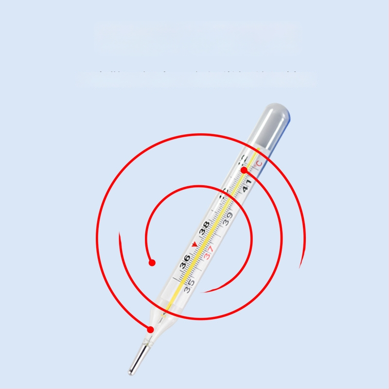 Термометър – медицински клас, голям дисплей, стъклен корпус, Sanshan, опаковка 1 кутия