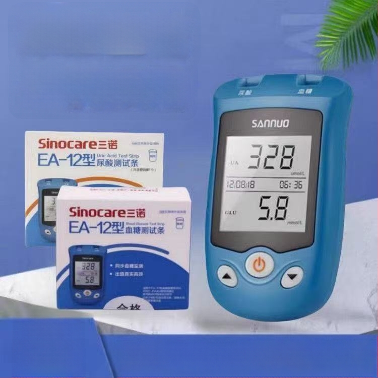 Sannuo EA-12 тест ленти за урикова киселина и кръвна захар за домашна употреба, 50 ленти в кутия, многоразови, одобрение Xiang Machinery 20162400156