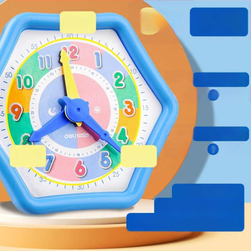 Deli model hodín pre základnú školu – učebné pomôcky pre hodiny a aritmetiku, z plastu, vhodné pre deti 4–6 rokov.