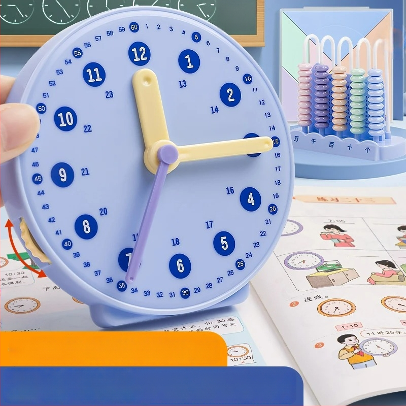Výchovný model hodín pre základnú školu – ciferník s trojitým spojovacím kolíkom, plast, značka Telford, intelektuálny rozvoj, vek 7–14
