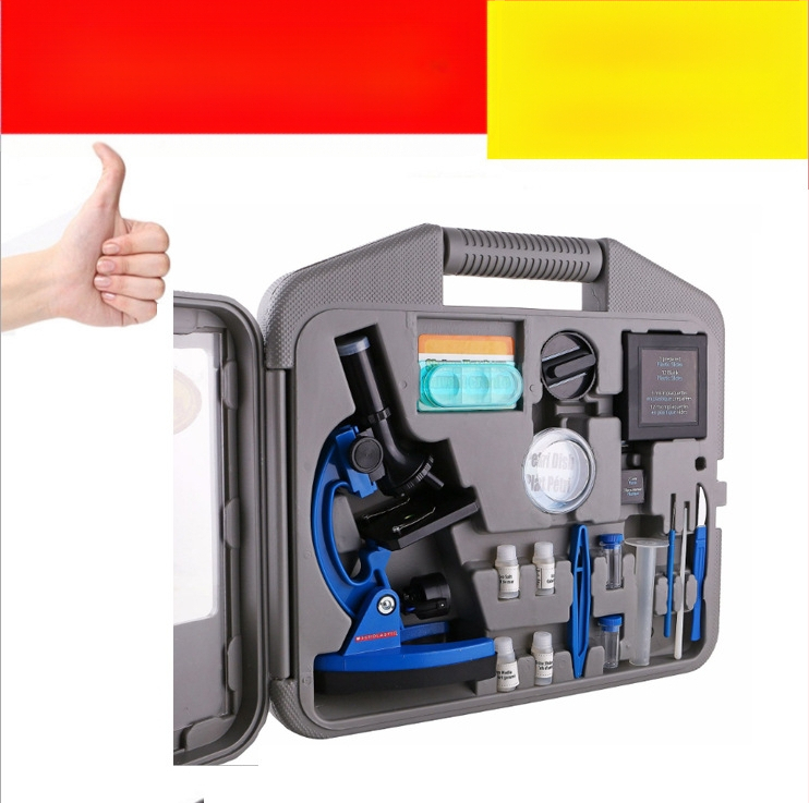 Bioloogiline mikroskoop lastele ja õpilastele, metallkorpus, valgustus, suure suurendusega