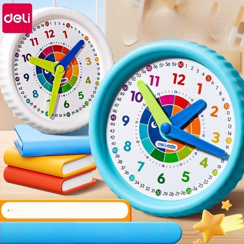 Deli plastový hodinový učebný model pre deti 4–6 rokov — kognitívne učenie času