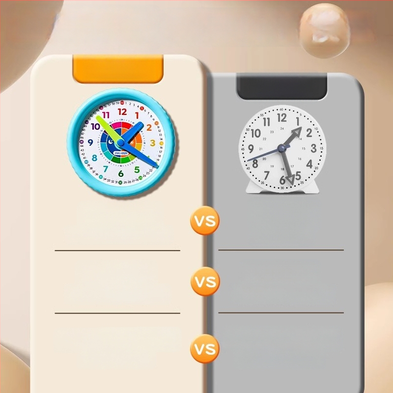 Deli plastový hodinový učebný model pre deti 4–6 rokov — kognitívne učenie času