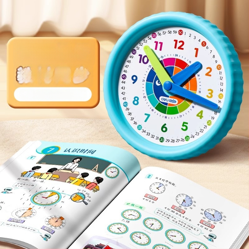 Deli plastový hodinový učebný model pre deti 4–6 rokov — kognitívne učenie času