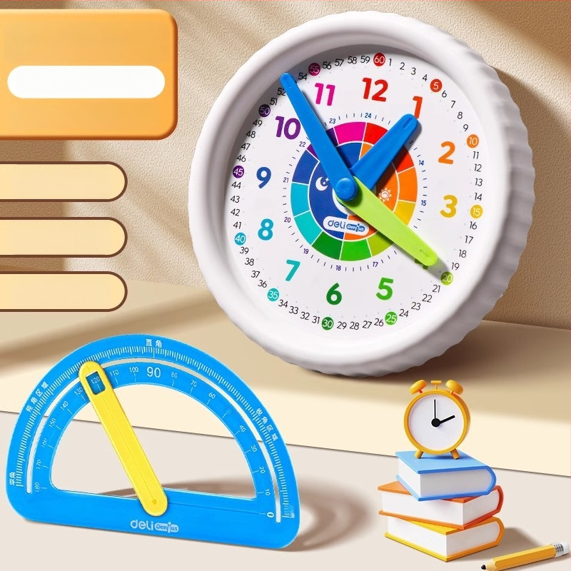 Deli plastový hodinový učebný model pre deti 4–6 rokov — kognitívne učenie času