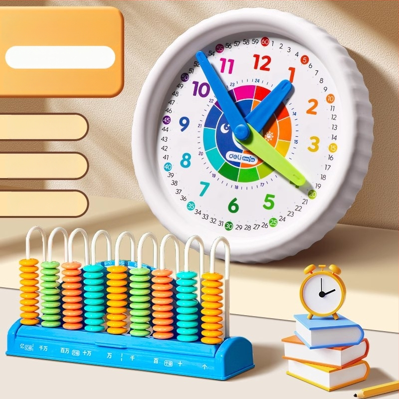 Deli plastový hodinový učebný model pre deti 4–6 rokov — kognitívne učenie času