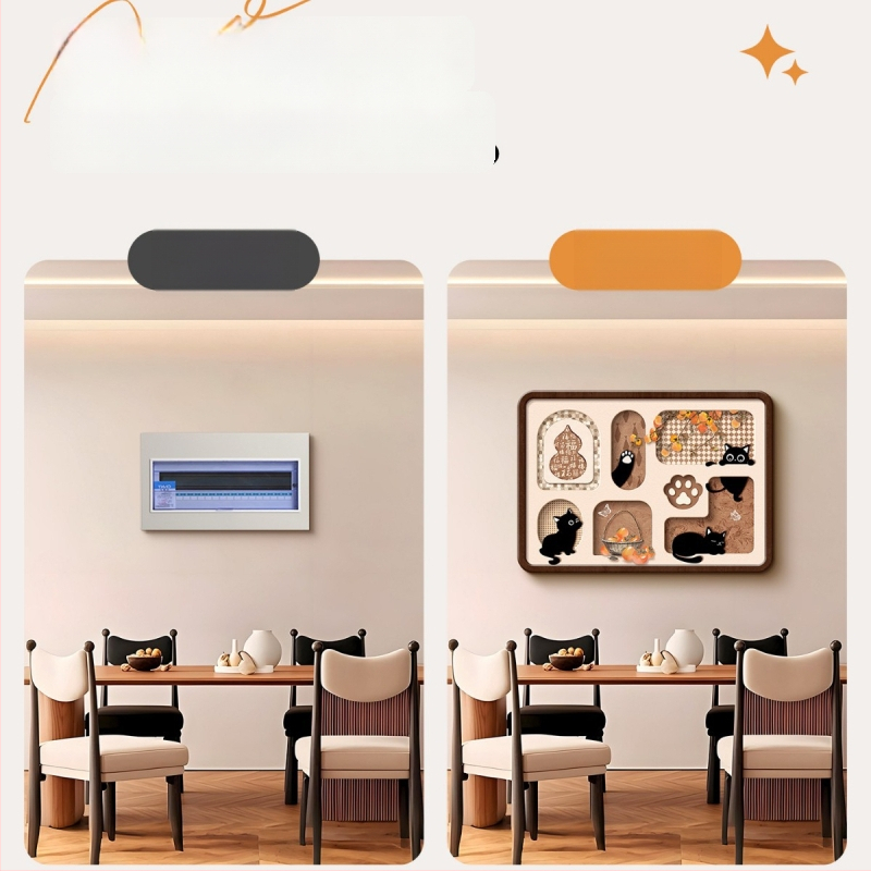 Obraz na elektrický rozvádzač vo vintage štýle s rámom – jednopanelný, vhodný do obývačky a jedálne