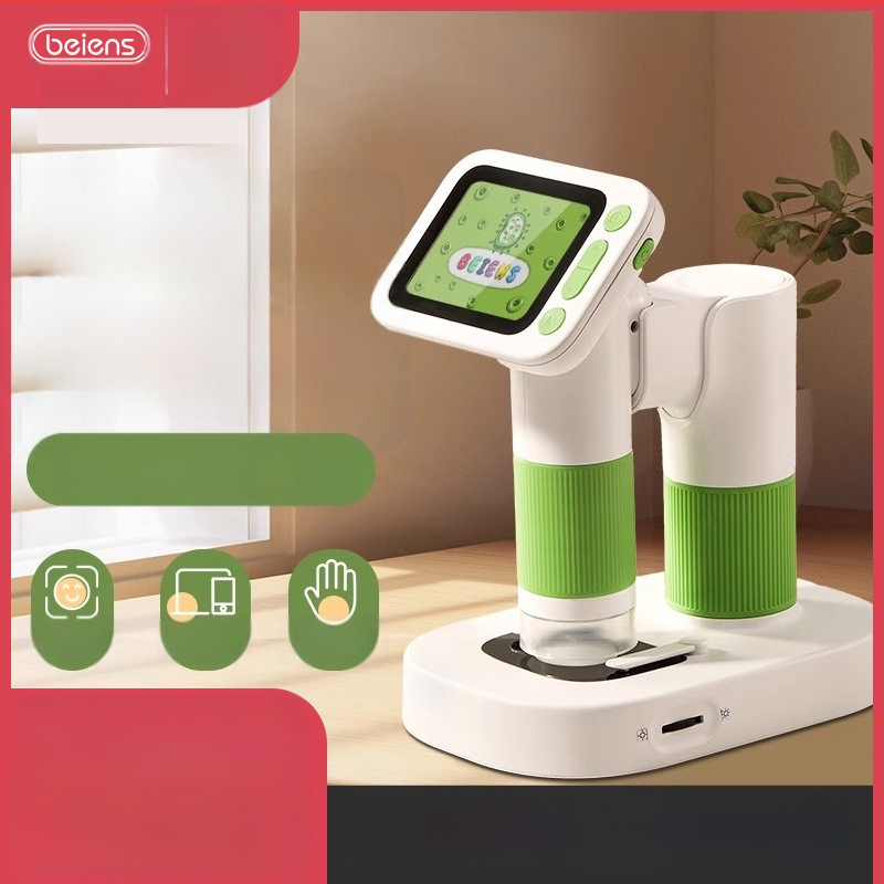 Detský prenosný digitálny mikroskop pre bunky – Benz, plastové telo, vhodný pre deti do 14 rokov, papierové balenie.