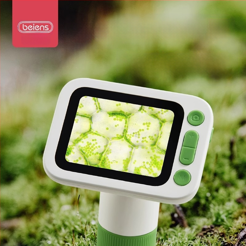 Detský prenosný digitálny mikroskop pre bunky – Benz, plastové telo, vhodný pre deti do 14 rokov, papierové balenie.